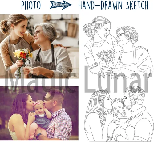 Miniatura 2 de Lámpara de mesa personalizada con ilusión 3D para dormitorio, retratos grabados con imagen personalizada, luz nocturna, esperando que los padres