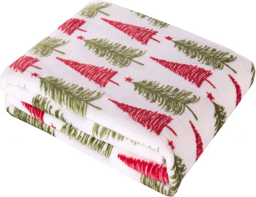 Miniatura 2 de Elegant Comfort Manta de terciopelo de lujo súper suave con estampado navideño, decoración del hogar, manta cálida y acogedora para ropa de cama