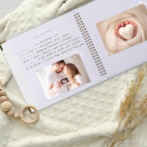 Miniatura 30 de Libro de recuerdos de bebé para niños y niñas – Libro atemporal para bebés de 5 años – Libro de recortes de diario neutro o álbum de fotos