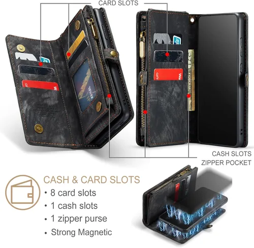 Miniatura 3 de Asuwish Funda de teléfono para Samsung Galaxy S20 Glaxay S 20 5G UW 6.2 pulgadas con cremallera, funda desmontable con protector de pantalla de Negro