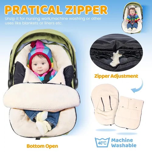 Miniatura 4 de Orzbow Funda de Asiento de Automóvil de Invierno para Bebé Manta de Asiento de Automóvil Infantil Funda Impermeable para Asiento de Automóvil