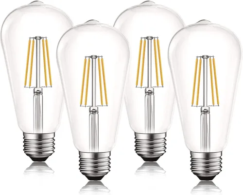 Miniatura 8 de LUXRITE Bombillas LED Edison vintage equivalentes a 75 W, ST19 ST58, 2700 K blanco cálido, 800 lúmenes, bombilla de filamento LED regulable, 8 W