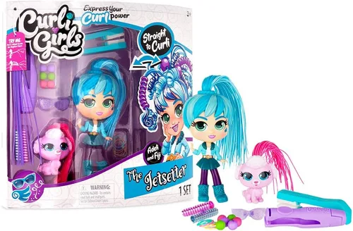 Miniatura 9 de Basic Fun CurliGirls Milli, The Fashionista & Vogue, her cat - Muñeca de peluquería de lujo con cabello MagiCurl - Estilo una y otra vez - A partir