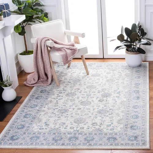 Miniatura 15 de Safavieh Sofia Collection SOF330B, tapete clásico color gris claro y beige, Polipropileno