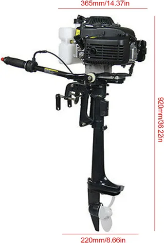 Miniatura 7 de Motor fuera de borda Motor de barco de 4 tiempos 4.0 HP 2.8KW Motor marino de 52CC motor marino con sistema CDI de refrigeración por aire y arranque