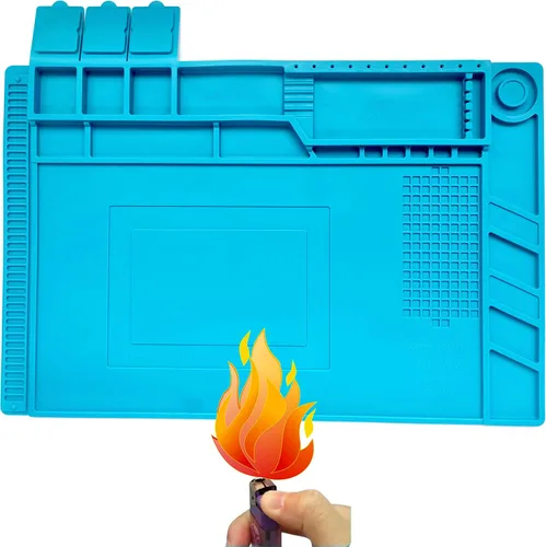 Miniatura 9 de WWZMDiB Alfombrilla de soldadura de silicona resistente al calor 932°F (S-130【30 x 20cm / 11.8 x 7.9”】)