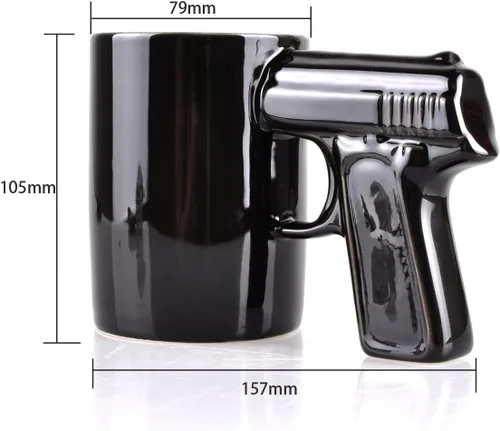 Miniatura 2 de UCEC Taza de café de cerámica inspirada en la pistola, regalo perfecto para hombres, idea de regalo única para el día del padre, taza de café
