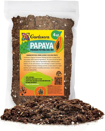 Miniatura 9 de Eleva tu papaya con la mezcla orgánica de tierra de Gardenera - Cultiva plantas fructíferas más saludables y abundantes - 1 cuarto de galón
