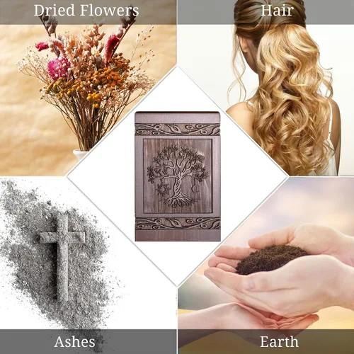 Miniatura 4 de Urnas de madera del árbol de la vida, para adultos y niños, hombres y mujeres, mascotas (gatos y perros), con capacidad para 20 pulgadas cúbicas
