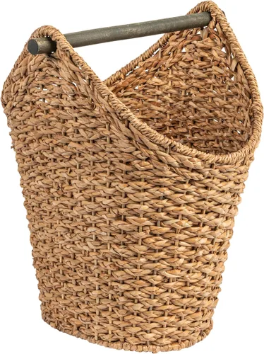 Miniatura 9 de Creative Co-Op Bankuan - Cesta de papel higiénico con mango de madera, color marrón