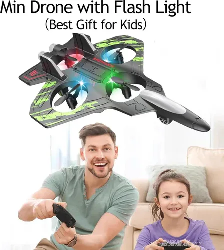 Miniatura 6 de Drone de control remoto para niños, aviones RC de espuma de 2.4 GHz, helicóptero cuadricóptero con vuelo automático, giro de 360°, detección