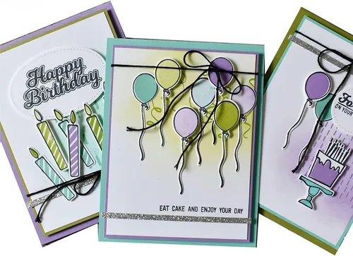 Miniatura 4 de Juego de sellos y troqueles de feliz cumpleaños para hacer tarjetas, sellos transparentes y troqueles de corte de metal para álbumes de recortes