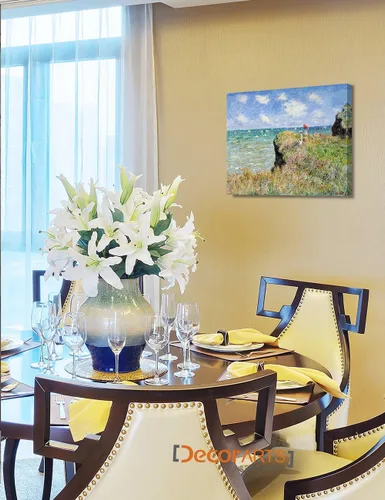 Miniatura 3 de Pinturas clásicas mundiales de Claude Monet Impresión giclée sobre lienzo alargado, pieza de galería para colgar y decorar el hogar, The CliffWalk