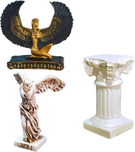 Miniatura 12 de Faraón del Antiguo Egipto para acuario, decoración de pecera, decoración (juego de 3) Esfinge, momia, sacerdote, cráneo, escultura, reptil, tortuga