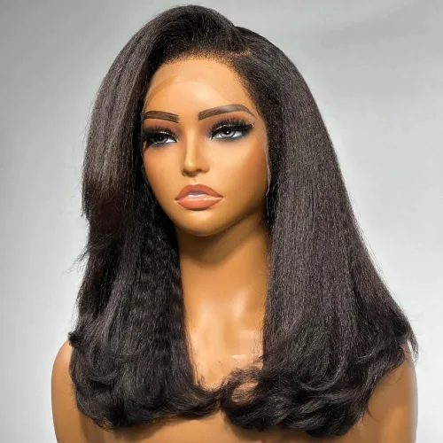 Miniatura 18 de #1B/4/27 - Pelucas de cabello humano corto ondulado en capas con reflejos degradados 13x4 HD transparente con encaje frontal, pelucas de cabello