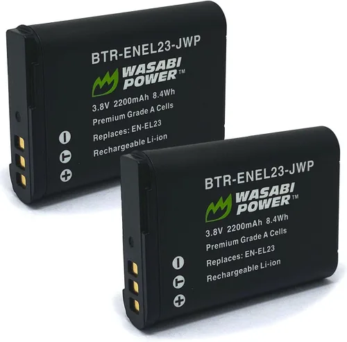 Wasabi Power Batería (paquete de 2) de repuesto para Nikon EN-EL23 y compatible con Nikon B700, P600, P610, P900, P900s, S810c