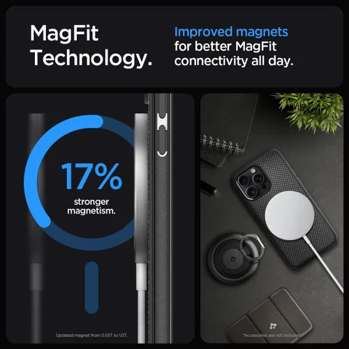 Miniatura 5 de Spigen Mag Armor MagFit - Funda diseñada para iPhone 15 Pro Max (2023) [protección de grado militar] compatible con MagSafe - negro mate