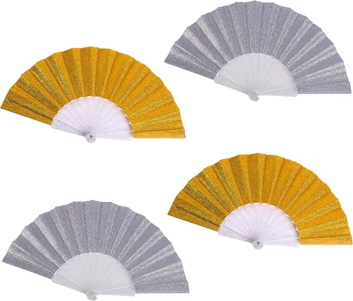 Miniatura 14 de HUNANBANG 4 abanicos de mano plegables de bambú oriental, solo para adultos, regalo de boda, recuerdos de fiesta, decoración de bricolaje