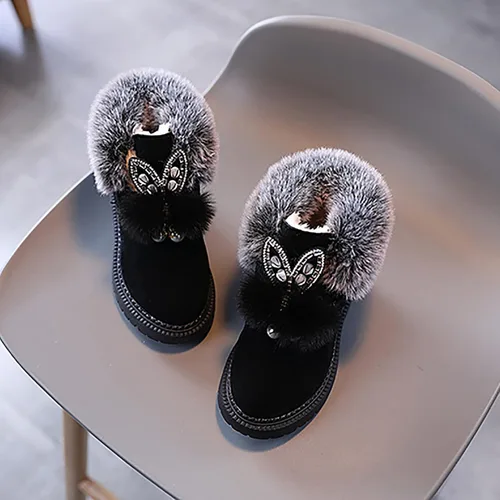 Miniatura 4 de Baby Girls Booties Toddler Snow Boots Infant Winter Warm Princess Shoes Kids Fleece Prewalker Non-Slip Footwear Outdoor