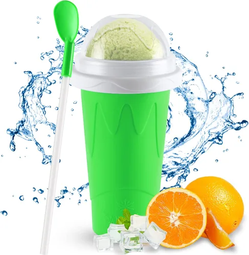 Miniatura 11 de Paquete de 2 vasos para granizados, vasos para hacer granizados, vasos mágicos de congelación rápida para helado, jugo, leche, yogur, taza Azul+Rosa
