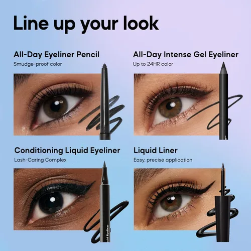 Miniatura 13 de Almay Lápiz delineador de ojos para todo el día, a prueba de manchas, maquillaje de ojos impermeable, hipoalergénico, sacapuntas integrado, 205 Negro