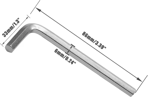 Miniatura 3 de Piutouyar Llave hexagonal de 0.236 pulgadas, llave Allen en forma de L, llave hexagonal pequeña para reparación de bicicletas y muebles (10 piezas)