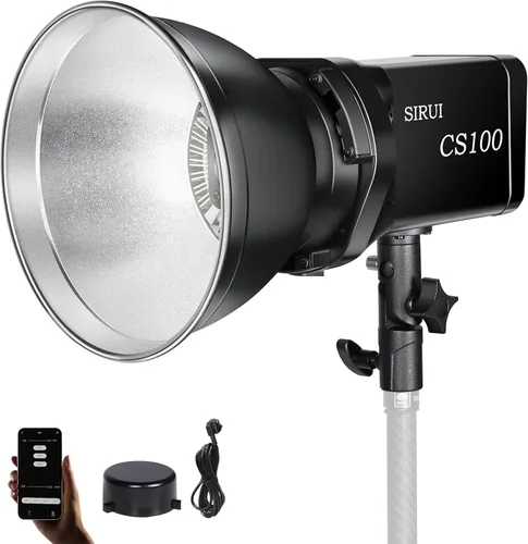 SIRUI Luz de video LED CS100 de 100 W, iluminación continua de luz diurna portátil, CRI 96 de 5600K, TLCI 98 4000Lux/m, montaje Bowens, 8 efectos