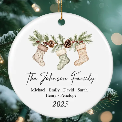 Miniatura 14 de Adornos con nombre de letra para árbol de Navidad, adornos de Navidad personalizados 2025, adornos de nombre inicial personalizados, decoraciones