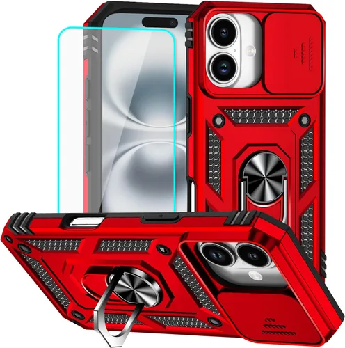 Miniatura 42 de HNHYGETE Funda para iPhone XR con protector de pantalla HD: [grado militar de 20 pies probada en caídas] Funda protectora para cámara deslizante a