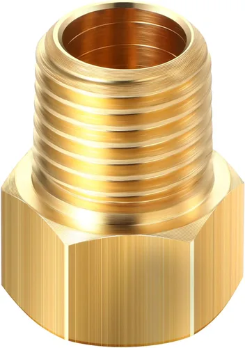Frienda Accesorio de Propano de 1/4 Pulgada NPT Macho x 1/4 Pulgada Hembra de Abocinado Invertido, Reductor NPT de Latón, Adaptador de Tubería
