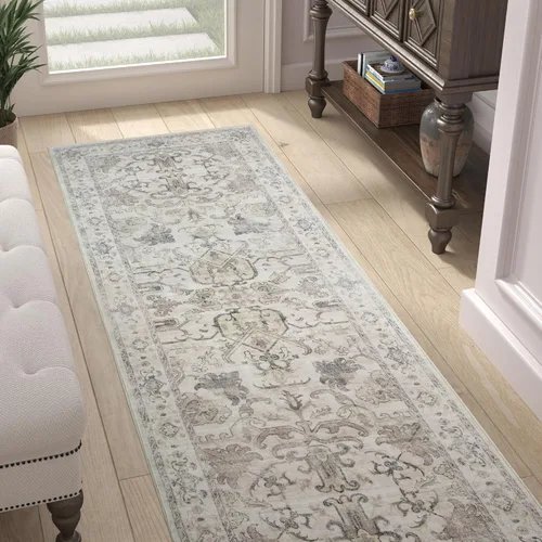 Miniatura 10 de jinchan Lima - Alfombra de pasillo lavable de 2 x 6 pies, antideslizante, de pelo corto, suave, ultrafina, alfombra envejecida para casa de campo