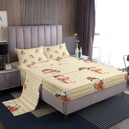 Miniatura 25 de Juego de sábanas tamaño individual, sábanas para árbol de Navidad, sábanas y fundas de almohada de microfibra de 3 piezas, juego de sábanas