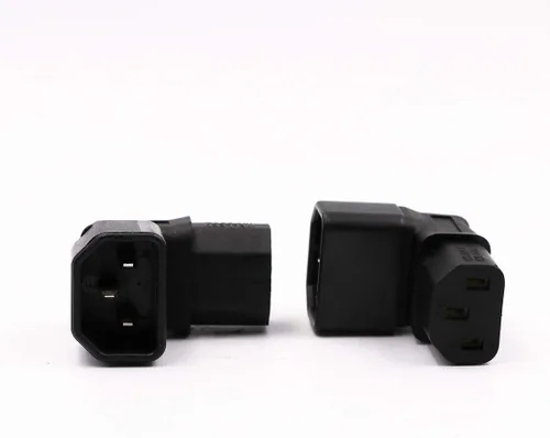 Miniatura 5 de Adaptador de corriente IEC C14 a C13 PDU Plug/Socket Up 90 grados para montaje en pared LCD TV 2 Pack Negro/paquete de 2 (arriba)