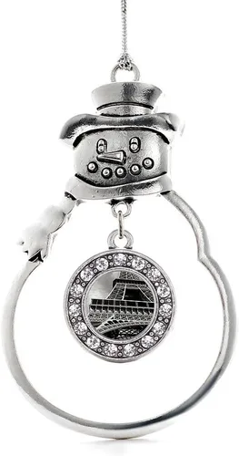 Miniatura 83 de Inspired Silver - Roller Queen - Adorno de Navidad plateado - Adorno circular para árbol de Navidad con circonita cúbica - Decoración colgante