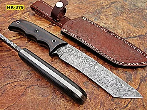 Miniatura 2 de Poshland - Cuchillo TR-170 Tanto de acero de Damasco hecho a mano personalizado de 10 pulgadas - Mango G10 de agarre perfecto