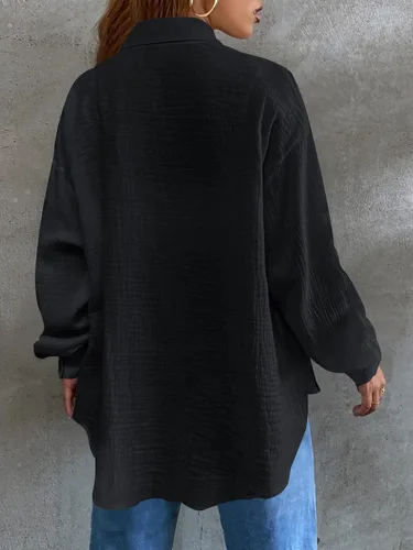 Miniatura 2 de MakeMeChic - Camisas de gran tamaño con botones para mujer, blusa con botones y cuello