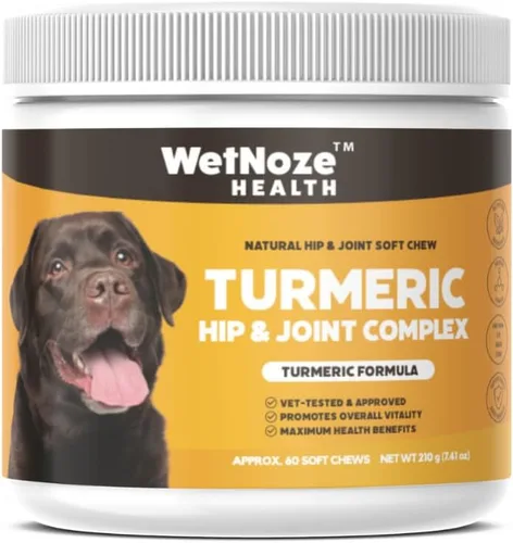 Masticables de cúrcuma para cadera y articulaciones para perros, masticables para apoyo de movilidad, salud del cartílago y alivio del dolor en las