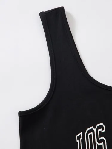 Miniatura 3 de Verdusa Conjunto de 2 piezas para mujer con camiseta corta sin mangas y pantalones deportivos