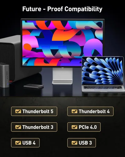 Miniatura 6 de Maxonar Cable Thunderbolt 5 de 80 Gbps de 4 pies, carga de 240 W, pantalla dual de 8K, 3 veces más rápido que TB4 para editores de video de 16 K