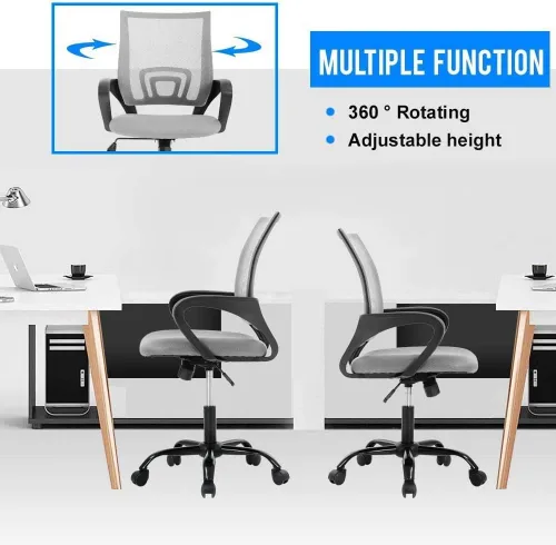 Miniatura 5 de Meet perfect Silla de oficina de escritorio con respaldo medio, silla ergonómica moderna para computadora con soporte lumbar y reposabrazos, silla