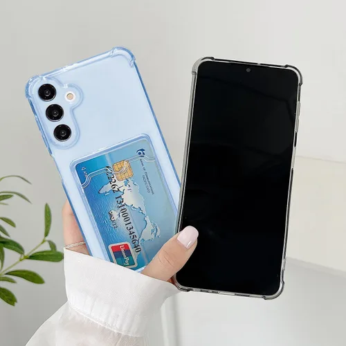 Miniatura 100 de Tuokiou Funda para Samsung Galaxy A14 5G, Fundas Protectoras Transparentes con Ranura para Tarjetas, Funda Cartera de TPU Suave Ajustada Resistente