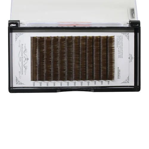 Miniatura 6 de Scala - Pestañas postizas de grosor de 0.004 in, rizo C, marrón claro, marrón oscuro, negro y marrón, extensión de pestañas postizas naturales