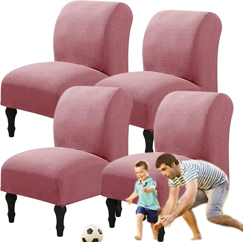 Miniatura 80 de Fundas elásticas para silla sin brazos, extraíbles y lavables, de elastano jacquard sin reposabrazos, protector de muebles para sala de estar, Verde
