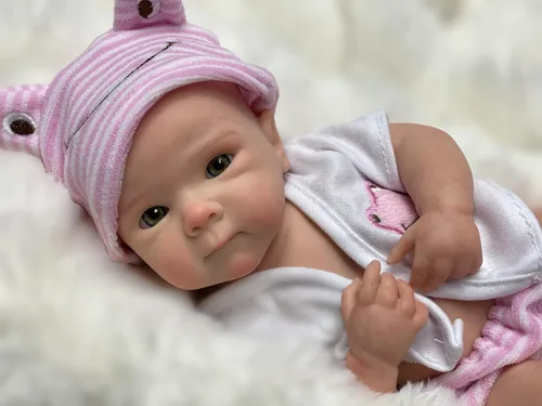 Gileutay Muñeca de Bebé de Silicona Realista de 12 Pulgadas de Cuerpo Completo para Niña, Muñeca de Recién Nacido Realista de Silicona de la Vida