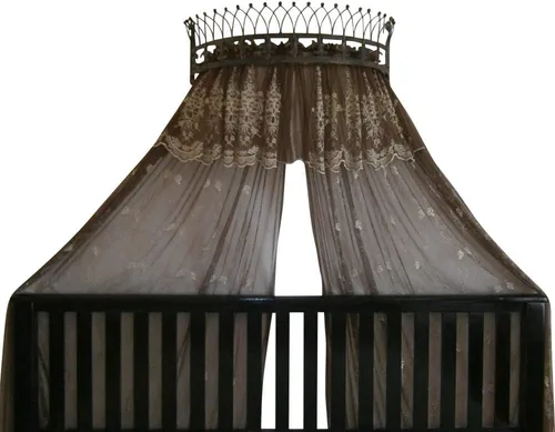 Miniatura 7 de OctoRose Dosel Corona de Pared de Metal para Cama - Decoración de Pared Corona Antigua con Varillas y Herrajes Incorporados - para Sobre Camas