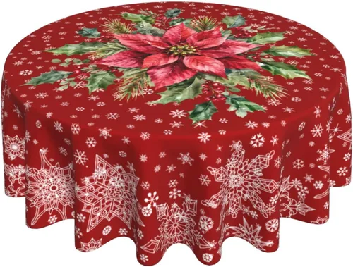 Miniatura 20 de Mantel rústico de madera para mesa redonda de estilo campestre, mantel de cocina y comedor turquesa, lavable, para decoración, 60x90 pulgadas