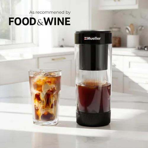 Miniatura 5 de Mueller RapidBrew Cafetera de Café Frío - Máquina de Café Frío Portátil y Recargable de Preparación Rápida en 10 Min para Café y Té - Intensidad