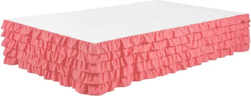 Falda de cama escalonada con volantes de cascada 100% microfibra cepillada con caída de 14 pulgadas, tamaño individual, color azul Allure
