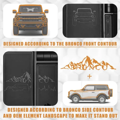 Miniatura 2 de TripleAliners Organizador de consola central Compatible con Ford Bronco 2021-2024 (No para Sport) Accesorios Bronco Caja de almacenamiento