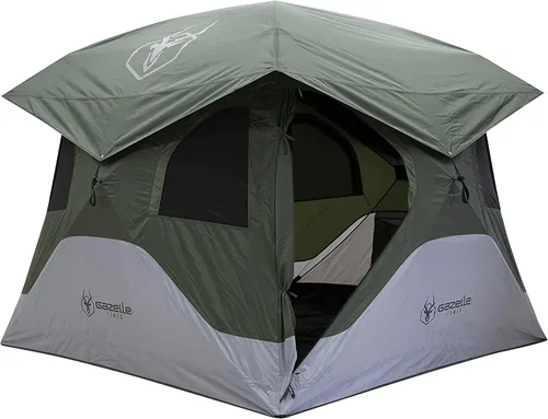 Tienda de campaña Gazelle Tents™ T4 Hub, fácil instalación en 90 segundos, impermeable, resistente a los rayos UV, piso removible, amplias opciones